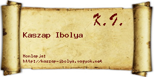 Kaszap Ibolya névjegykártya